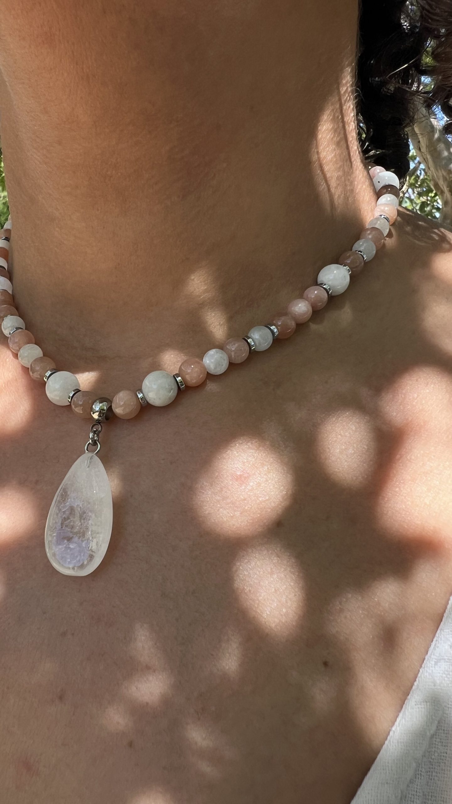 Collier Pierre de Lune et Peristerite