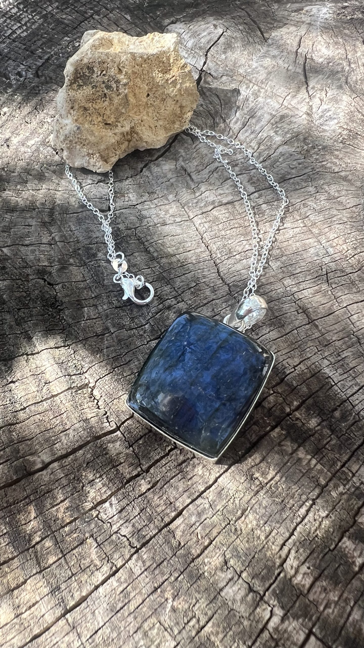 Pendentif Labradorite sur Chaine en argent 925 – Image 2